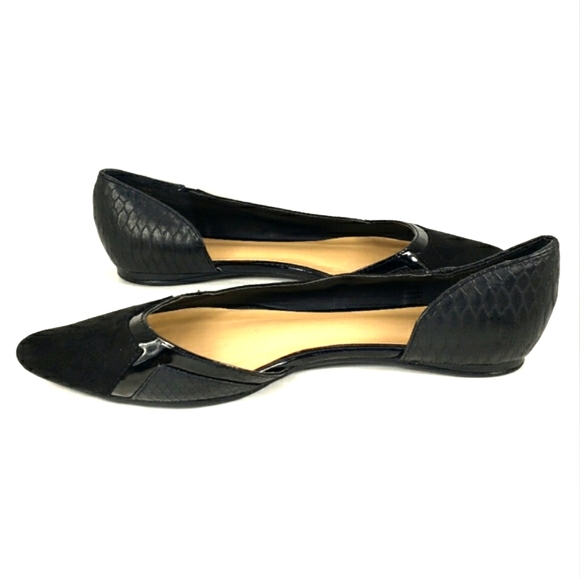 Apt. 9 Swiss Black Faux-suede/Leather, Slip On Pointy Toe Flats. Women's 7.5M - Picture 4 of 12